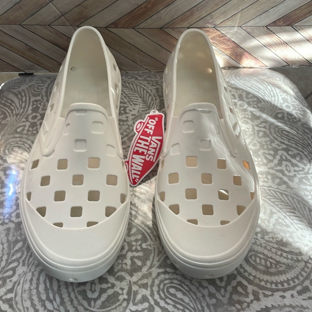 Vans Slip On Trk Shoe Unisex White, Watershed, Slide Mens size 12